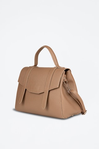 Kalfsleren Handtas Taupe