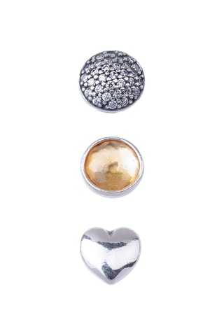 3 bedeltjes- Zilver en Doublé Geelgoud
