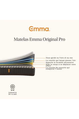 Matelas à ressort ensachés Original Pro - Epaisseur 27 cm - Moelleux avec soutien ferme - Emma