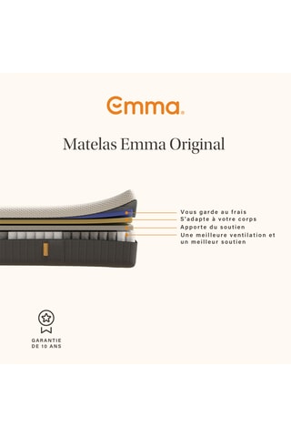Matelas à ressort ensachés Original - Epaisseur 25 cm - Confort adaptatif - Emma