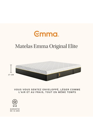 Matelas à ressort ensachés Original Elite - Epaisseur  27 cm - Moelleux - Emma