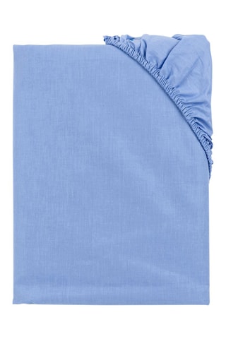 Drap-housse en coton 140 fils/cm² - Bleu