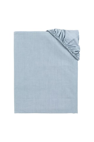 Drap-housse en coton 140 fils/cm² - Bleu
