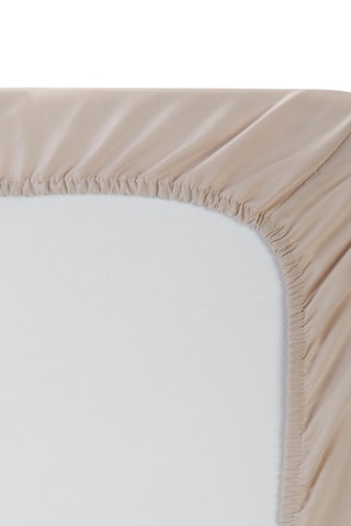 Drap-housse en coton 140 fils/cm² - Beige