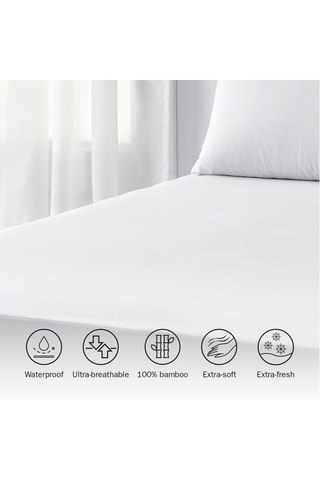 Protège-matelas en maille de bambou - Blanc
