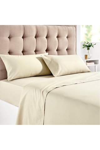 Parure de draps en coton 59 fils/cm² - Beige