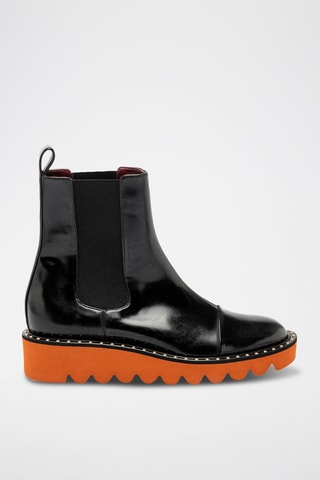 Bottines Chelsea - Noir et orange
