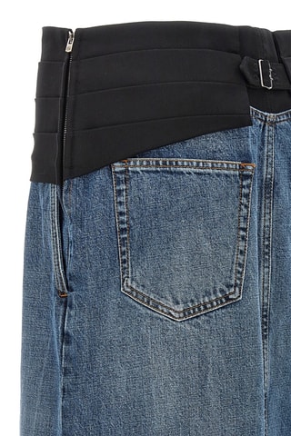 Jupe longue taille haute - Noir et bleu