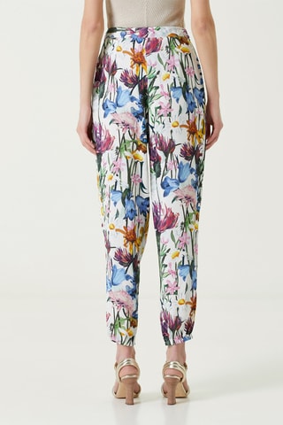 Pantalon - Blanc et multicolore