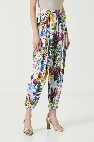 Pantalon - Blanc et multicolore