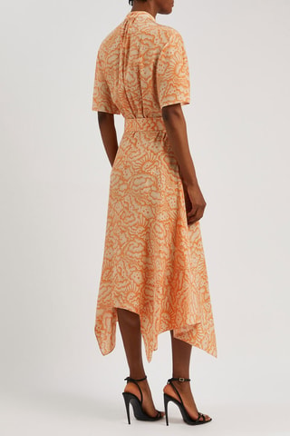 Robe chemise en soie - Orange