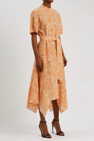 Robe chemise en soie - Orange