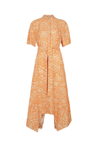 Robe chemise en soie - Orange
