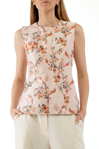 Top sans manches - Noir, orange et rose
