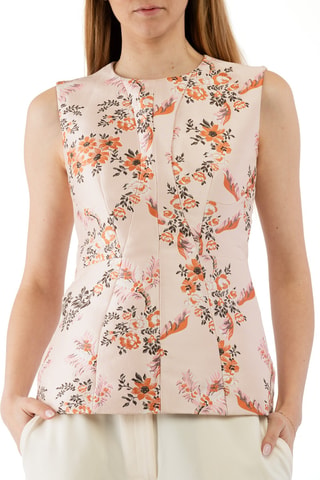 Top sans manches - Noir, orange et rose