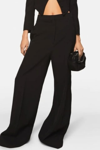 Pantalon wide legs en laine - Noir