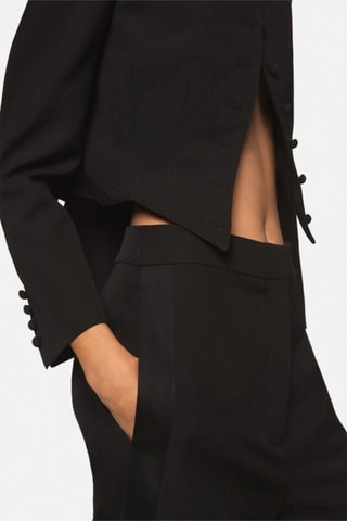 Pantalon wide legs en laine - Noir