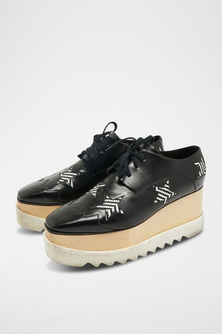 Derbys à talons plateformes - Blanc, noir et beige