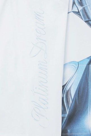 T-shirt - Blanc, bleu et gris
