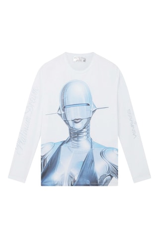 T-shirt - Blanc, bleu et gris