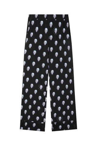 Pantalon en soie - Blanc, noir et gris