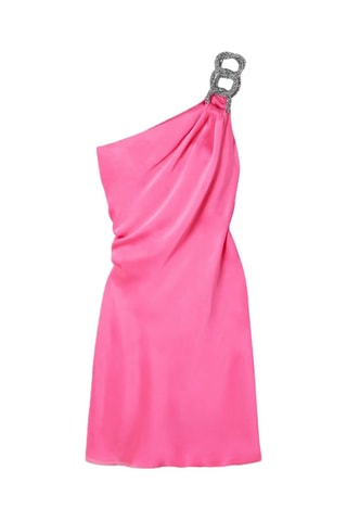 Robe asymétrique sans manches - Rose et gris