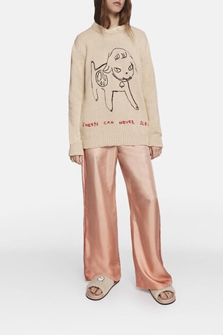 Pull - Noir, beige et rouge