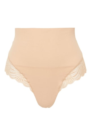 Tanga de cintura alta Power Lacey - Bege