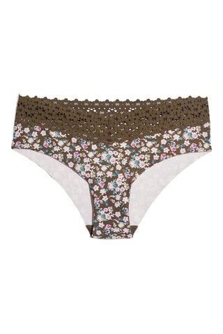 Shorty Wish Print - Verde oliva y blanco