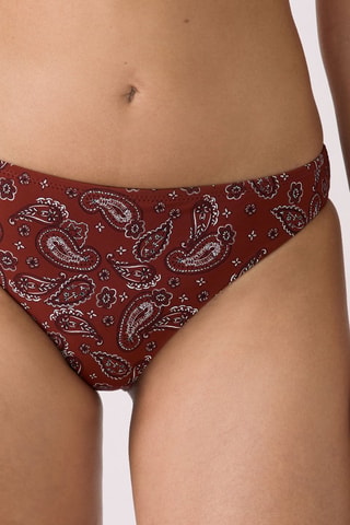 Parte de baixo de biquíni Charliz - Vermelho-tijolo e branco