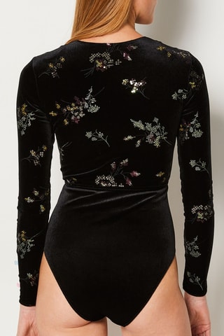 Body em veludo Magique - Preto