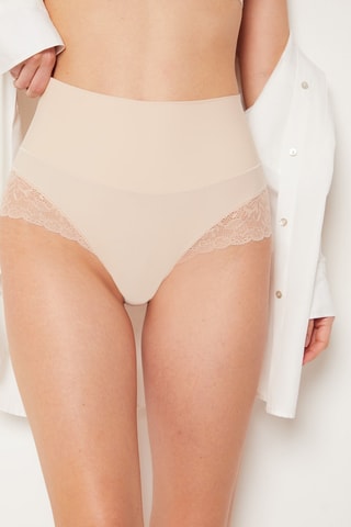 Cueca de cintura subida - Bege