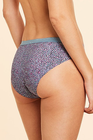 Cueca menstrual Aya Print - Azul-petróleo e fúcsia - Etam
