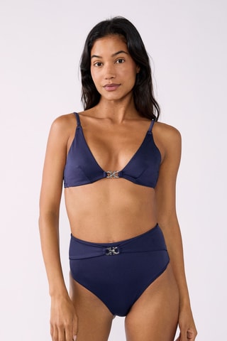 Cueca de biquíni cintura subida Betsy - Azul-marinho