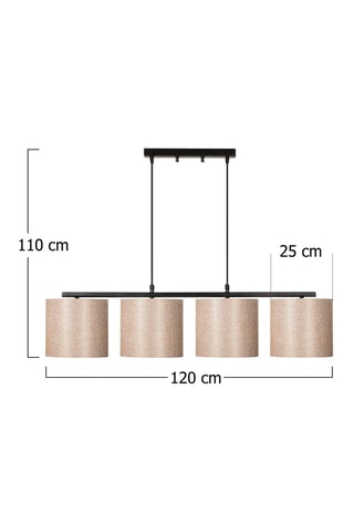 Lámpara de techo Valiz - Negro y crema - 4 x 100 W