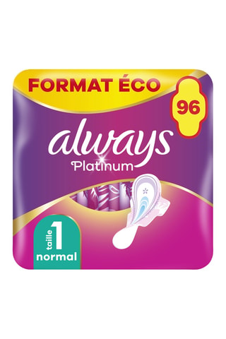 96 serviettes hygiéniques Platinum Normal - Taille 1 - MASQUE MANQUE INFO