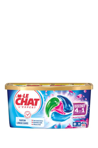 3 x 38 pastilles de lessive Le Chat Disc Fraîcheur Rosée du Matin