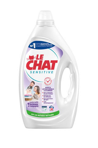 4 x Lessive Sensitive Textile Animaux & Compagnie Le Chat - 38 Lavages - 1,7 l