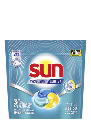 7 x Tablette lave-vaisselle cycle court citron sun - 22 tablettes