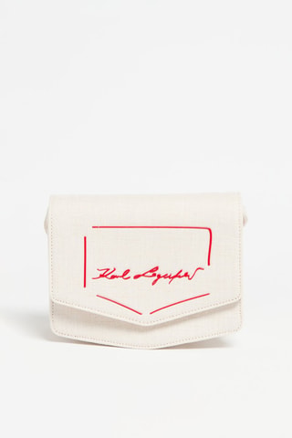 Sac bandoulière en lin - Blanc