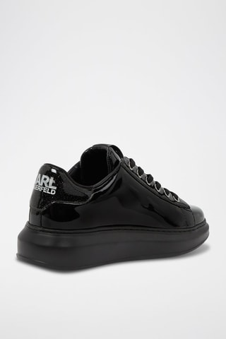 Baskets en cuir verni - Noir et gris clair