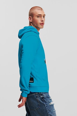 Sweat en coton biologique à capuche - Bleu