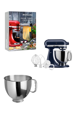 Robot pâtissier multifonctions Artisan 5KSM125EIB - 4,8 l, Bol pour robot pâtissier en acier inoxydable - 4,8 l et Livre "Pour tout cuisiner"