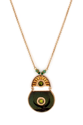Collar bañado en oro fino amarillo Fujita - Jades y jaspes