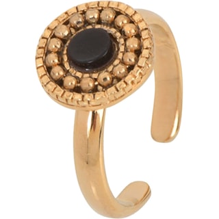 Anillo Hawai - Latón bañado en oro fino y nácar negro