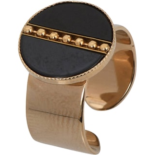Anillo Hawai - Metal bañado en oro amarillo y nácar negro
