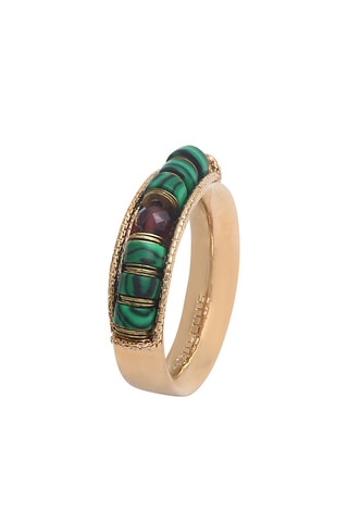 Anillo bañado en oro fino amarillo Ninon - Granate