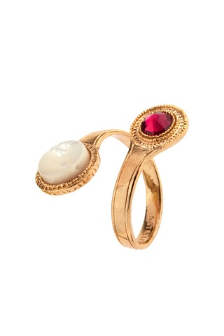 Anillo Fujita - Chapado en oro amarillo y nácar