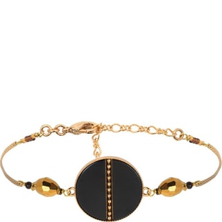 Pulsera Hawai - Latón bañado en oro fino y nácar