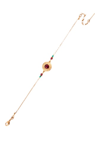 Pulsera bañada en oro fino amarillo Fujita - Nácar, jades, amazonitas y hematitas